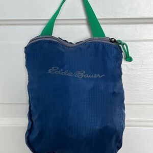 Eddie Bauer Blue and Green Stowaway backpack